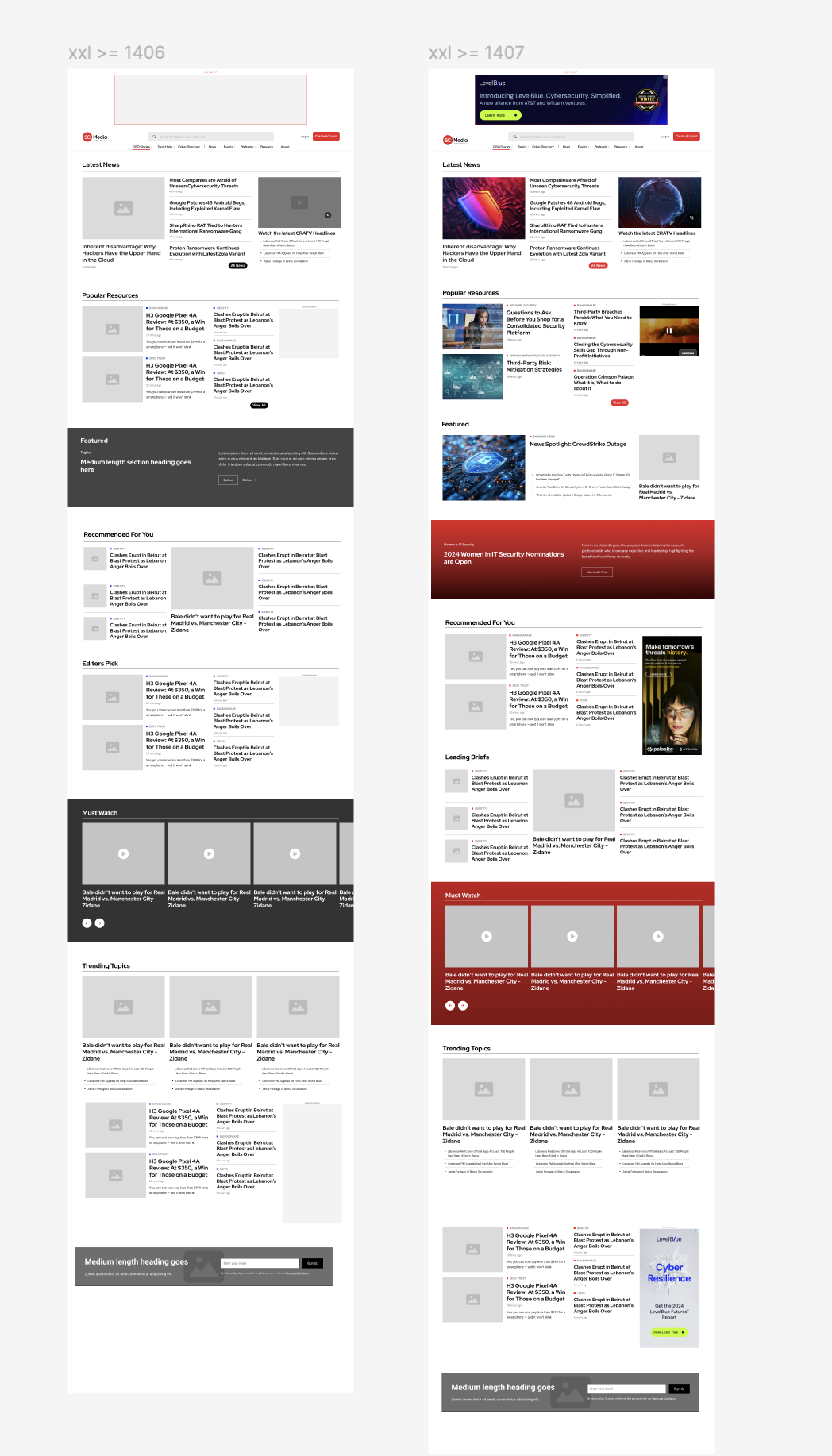 Original SC Awards page before redesign